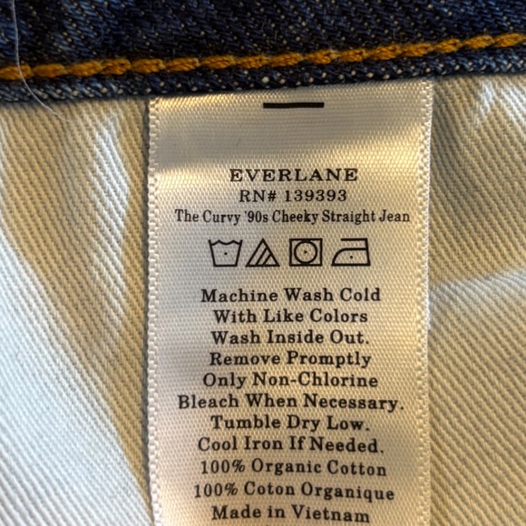 Everlane Curvy '90s Cheeky Straight Jean in Deep Atlantic Blue Organic Cotton 26 - Picture 9 of 11